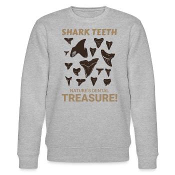 Haifischzähne Sammler Fossilienjagd Paläontologie - Stanley/Stella Unisex Bio-Sweatshirt CHANGER  - Grau meliert - Vorne - Nik (191cm) & Marisol (170cm)
