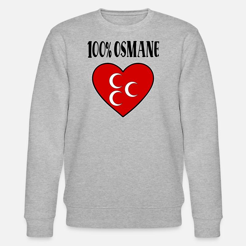 100 % ottoman drapeau ottoman coeur - Sweat bio CHANGER Stanley/Stella Unisexe - gris chiné