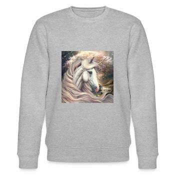 Einhorn einfach zum Verlieben - Stanley/Stella Unisex Bio-Sweatshirt CHANGER  - Grau meliert - Vorne - Nik (191cm) & Marisol (170cm)