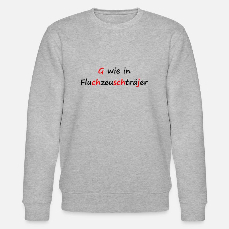Fluchzeuschträjer Spruch / Dialekt / Kölsch - Stanley/Stella Unisex Bio-Sweatshirt CHANGER - Grau meliert