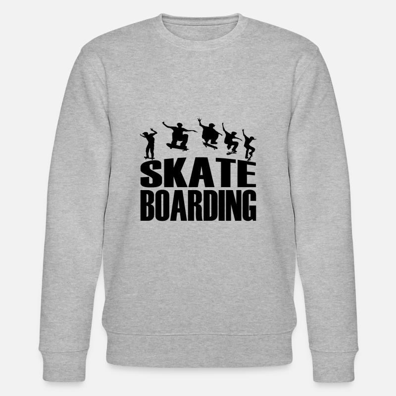Longboard Skateboard T-shirts Cadeau Silhoutte - Sweat bio CHANGER Stanley/Stella Unisexe - gris chiné