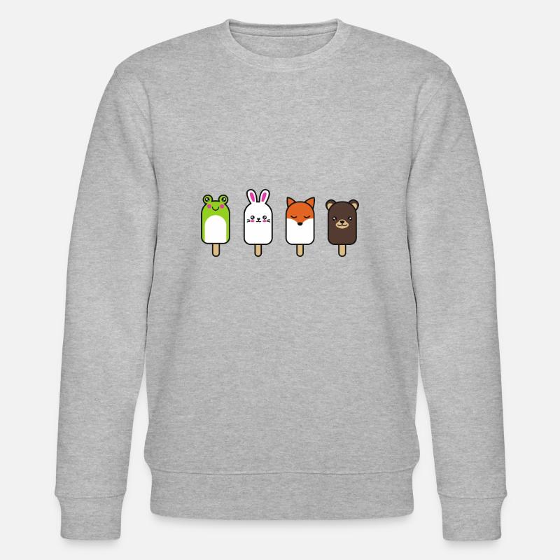 Eis mit Tiergesichtern - Stanley/Stella Unisex Bio-Sweatshirt CHANGER  - Grau meliert