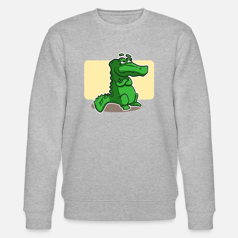 süsses Krokodil - Stanley/Stella Unisex Bio-Sweatshirt CHANGER  - Grau meliert