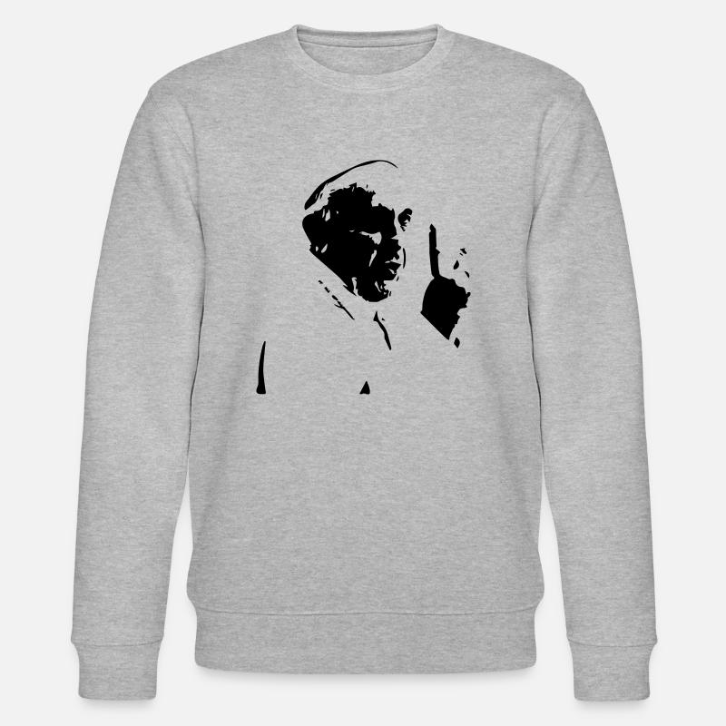 papst peace - Stanley/Stella Unisex Bio-Sweatshirt CHANGER  - Grau meliert