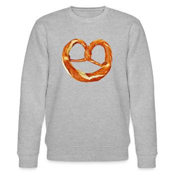 brot broetchen crossaint baecker baguette bread bu - Stanley/Stella Unisex Bio-Sweatshirt CHANGER  - Grau meliert - Vorne - Nik (191cm) & Marisol (170cm)