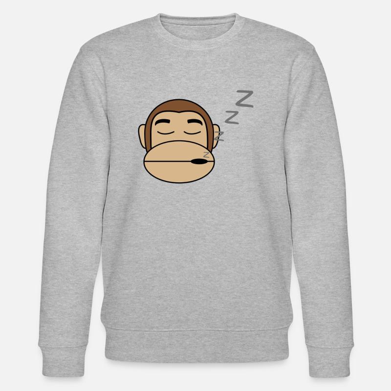 Affe Schläft Geschenk Idee - Stanley/Stella Unisex Bio-Sweatshirt CHANGER  - Grau meliert