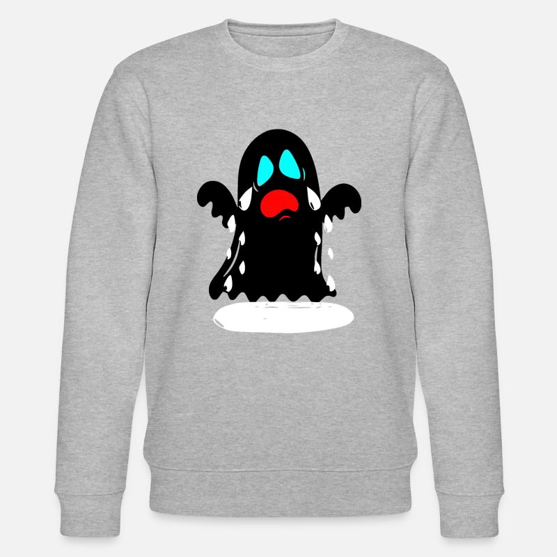 Geist Ghost Cartoon Comic - Stanley/Stella Unisex Bio-Sweatshirt CHANGER  - Grau meliert