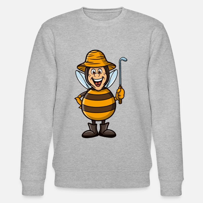 lustiger Imker als Biene - Stanley/Stella Unisex Bio-Sweatshirt CHANGER  - Grau meliert