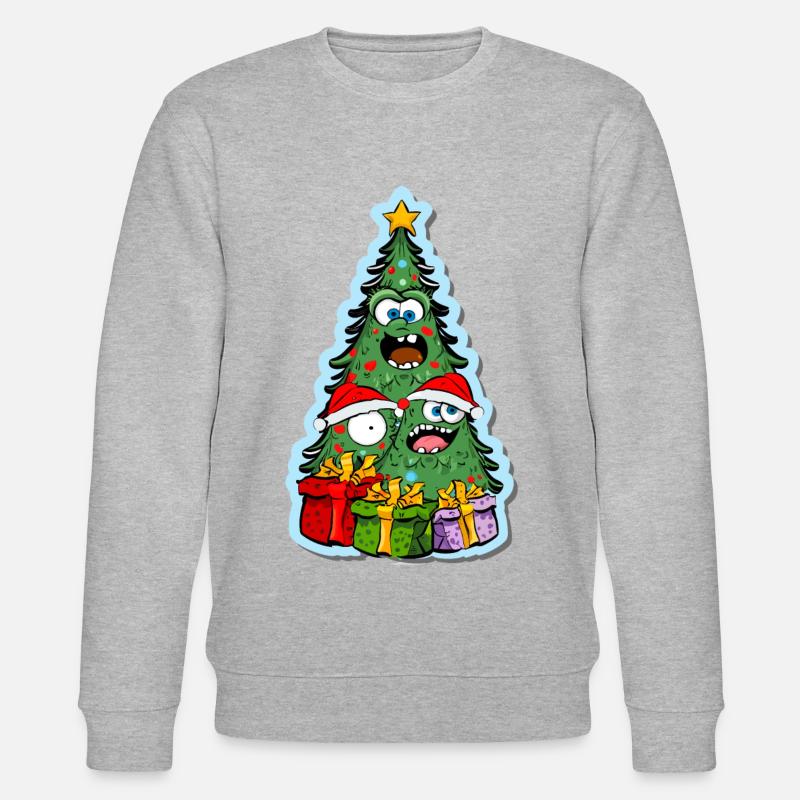 lustiger Weihnachtsbaum - Stanley/Stella Unisex Bio-Sweatshirt CHANGER  - Grau meliert