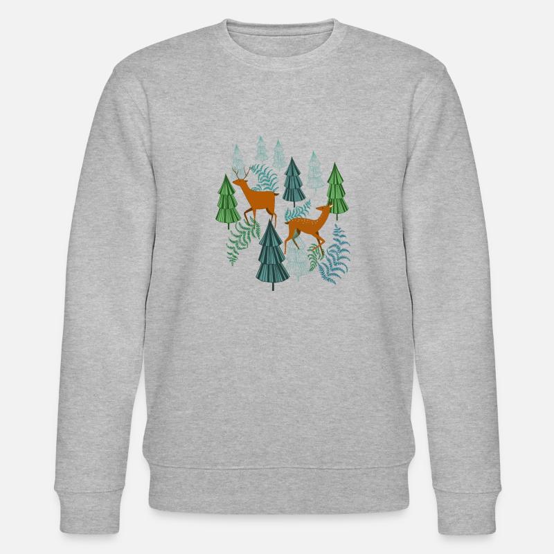 Jagdzeit Waldbewohner Hirsch und Reh Geschenk - Stanley/Stella Unisex Bio-Sweatshirt CHANGER  - Grau meliert