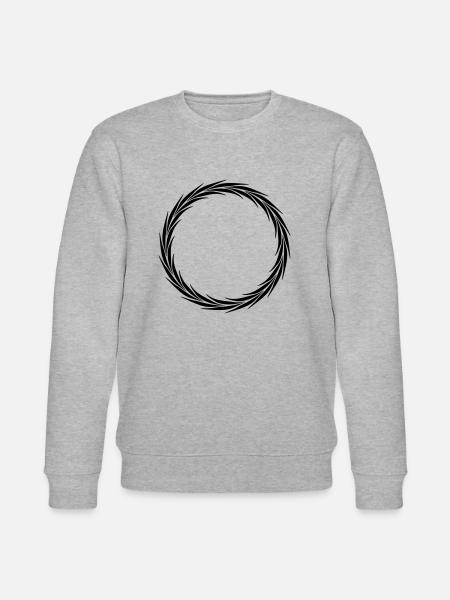 laurbær krans ramme cirkel runde design logo tekst - Stanley/Stella økologisk unisex-sweatshirt CHANGER  - grå meleret
