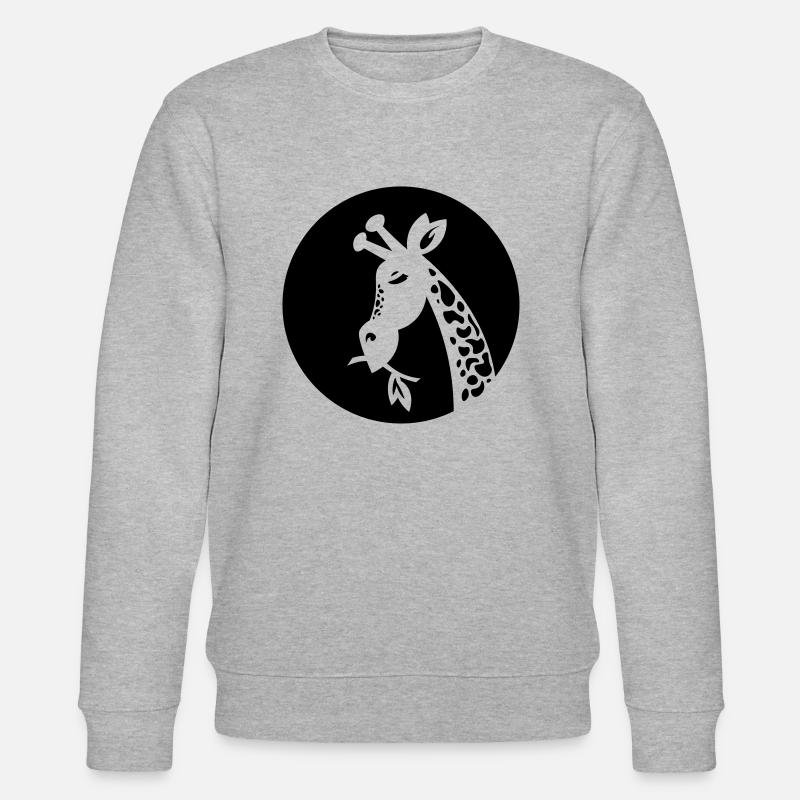 Giraffe - girafe - Safari - Stanley/Stella Unisex Bio-Sweatshirt CHANGER  - Grau meliert