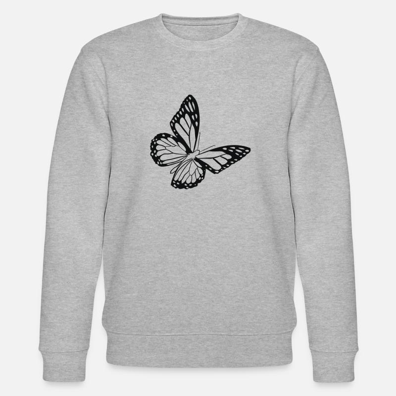 Schwarzer Schmetterling - Stanley/Stella Unisex Bio-Sweatshirt CHANGER  - Grau meliert