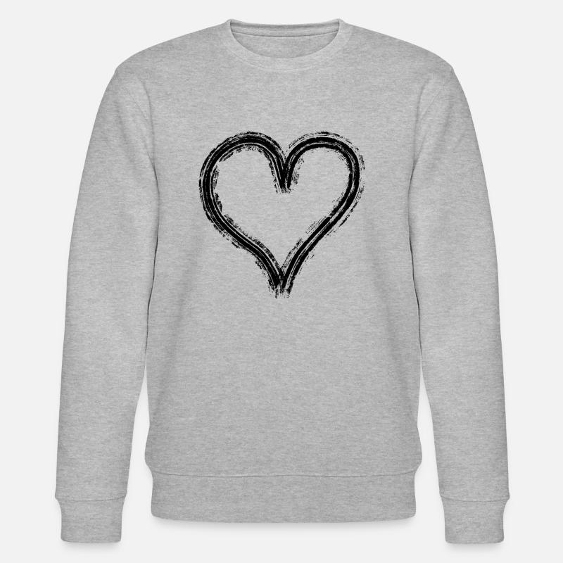 Graffiti Herz schwarz - Stanley/Stella Unisex Bio-Sweatshirt CHANGER  - Grau meliert