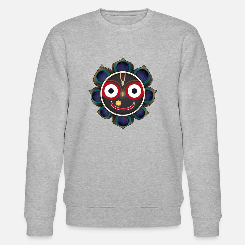 Jagganath schwarz, cutest Krishna - Stanley/Stella Unisex Bio-Sweatshirt CHANGER  - Grau meliert
