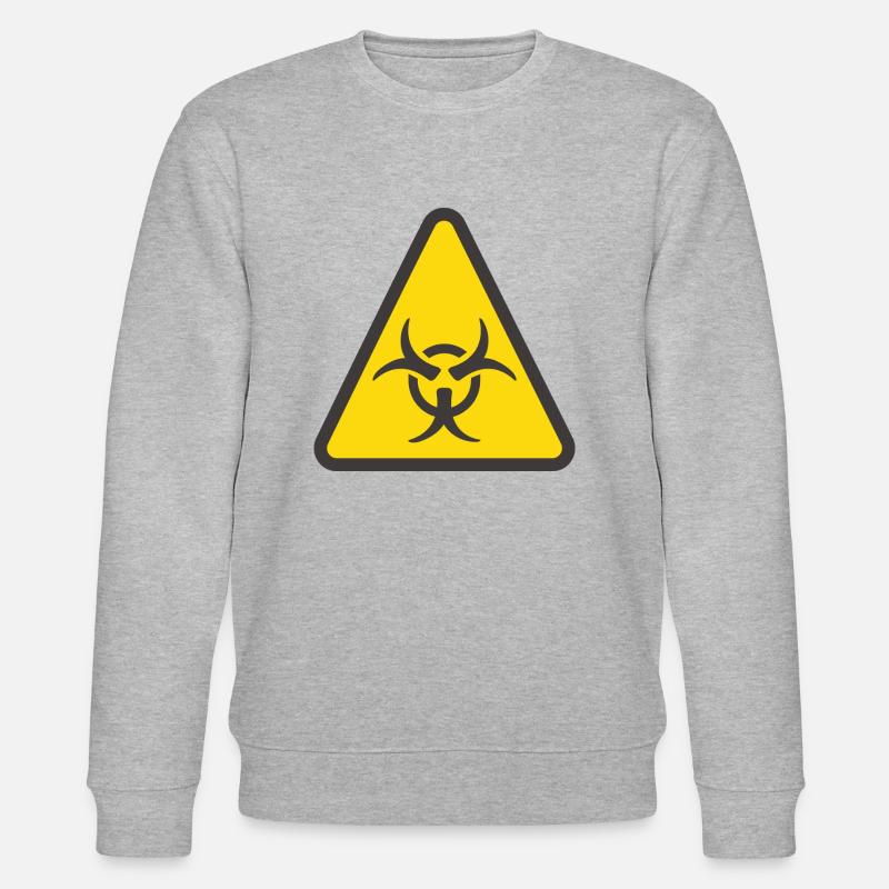 Warnschild Biogefahr gelb - Stanley/Stella Unisex Bio-Sweatshirt CHANGER  - Grau meliert