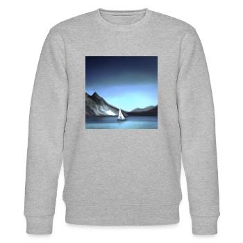 Schiff Segelt auf einem kleinen See - Stanley/Stella Unisex Bio-Sweatshirt CHANGER  - Grau meliert - Vorne - Nik (191cm) & Marisol (170cm)