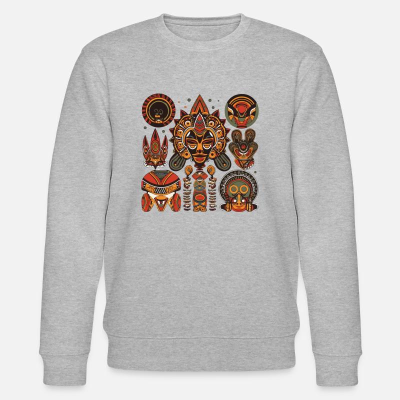 Traditionelles afrikanisches Design - Stanley/Stella Unisex Bio-Sweatshirt CHANGER  - Grau meliert