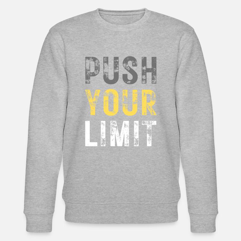 PUSH YOUR LIMIT – Farbe Grau, Gelb, Weiß - Stanley/Stella Unisex Bio-Sweatshirt CHANGER - Grau meliert