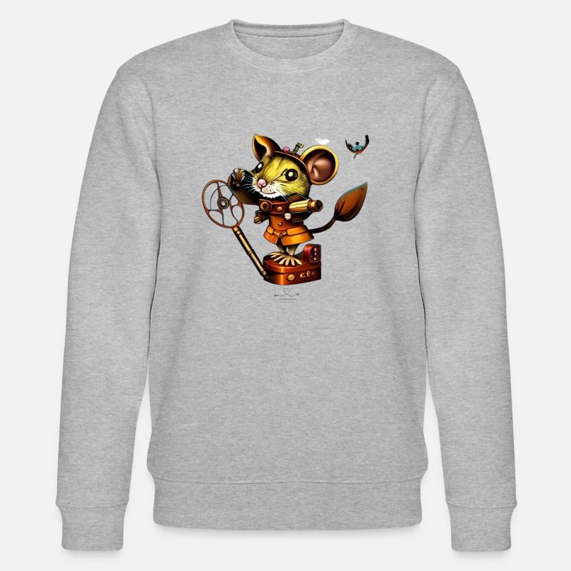 Steampunk Maus - Stanley/Stella Unisex Bio-Sweatshirt CHANGER  - Grau meliert