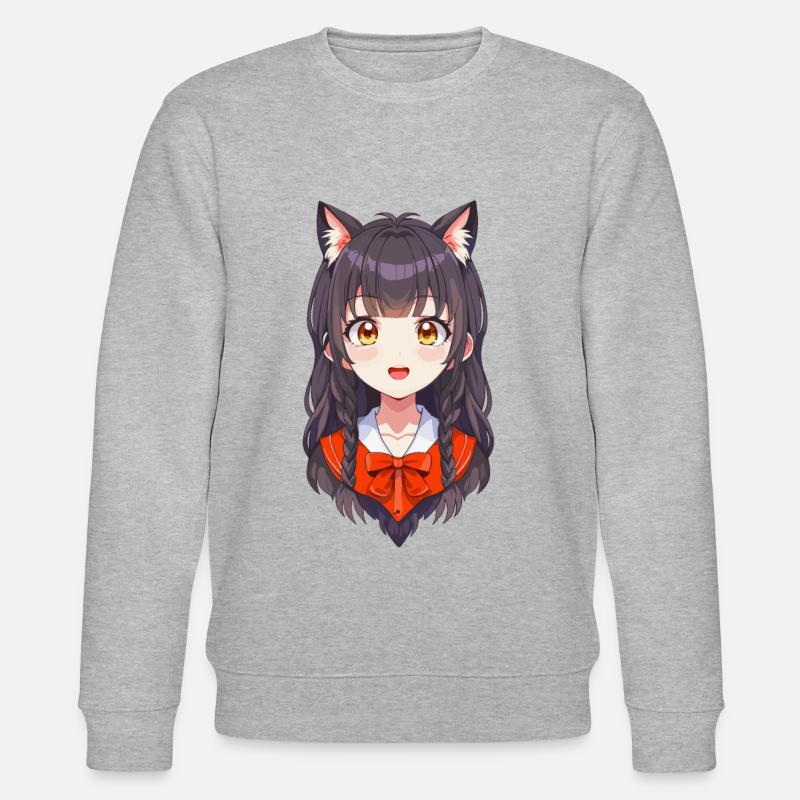 Manga Mädchen - Stanley/Stella Unisex Bio-Sweatshirt CHANGER  - Grau meliert
