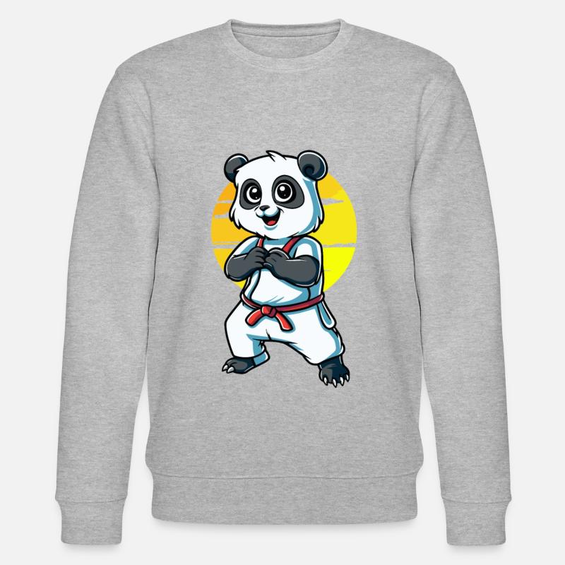 Panda mignon d’arts martiaux - Sweat bio CHANGER Stanley/Stella Unisexe - gris chiné