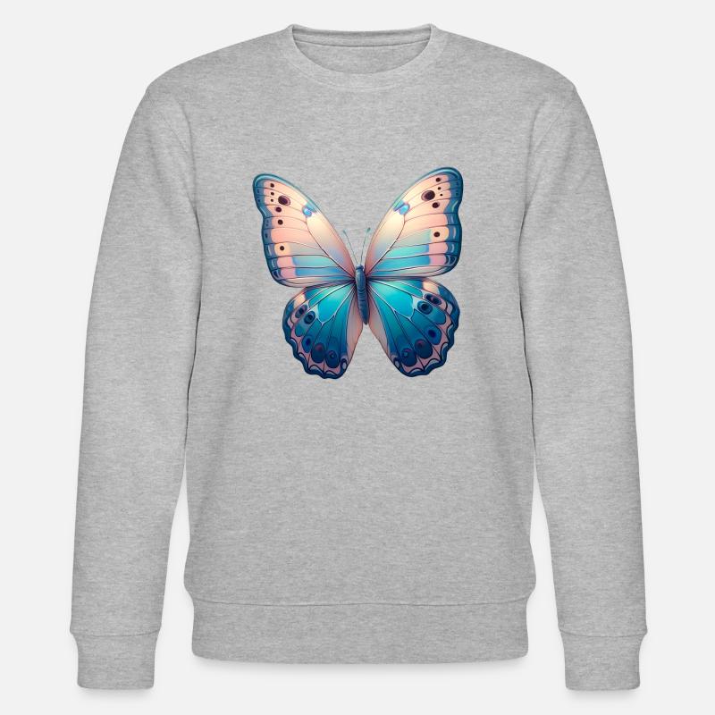 Freiheit Schmetterling - Stanley/Stella Unisex Bio-Sweatshirt CHANGER  - Grau meliert
