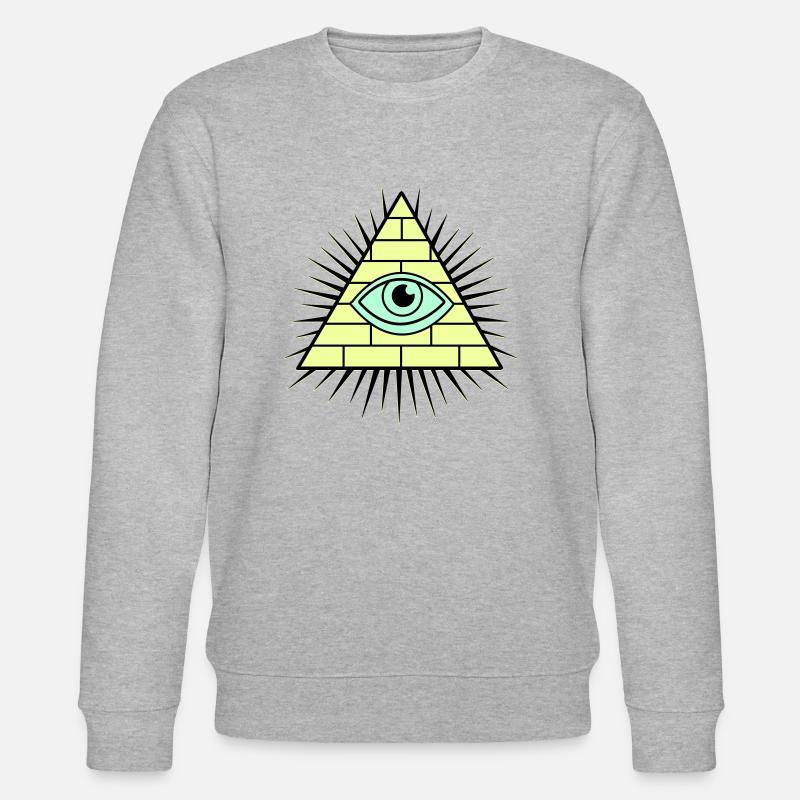 Pyramide des Illuminati - Sweat bio CHANGER Stanley/Stella Unisexe - gris chiné