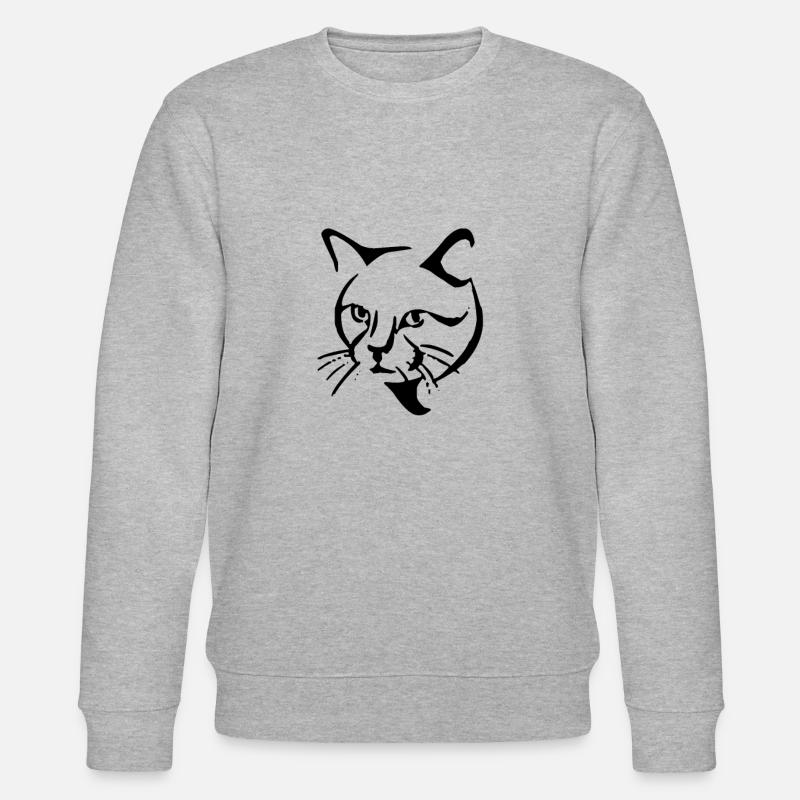 Petit chat mignon visage visage - Sweat bio CHANGER Stanley/Stella Unisexe - gris chiné
