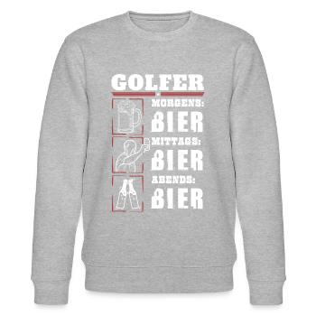 Mon quotidien de golfeur - Sweat bio CHANGER Stanley/Stella Unisexe - gris chiné - Devant - Nik (191cm) & Marisol (170cm)