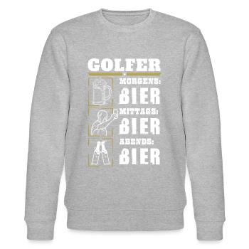 Mon quotidien de golfeur - Sweat bio CHANGER Stanley/Stella Unisexe - gris chiné - Devant - Nik (191cm) & Marisol (170cm)