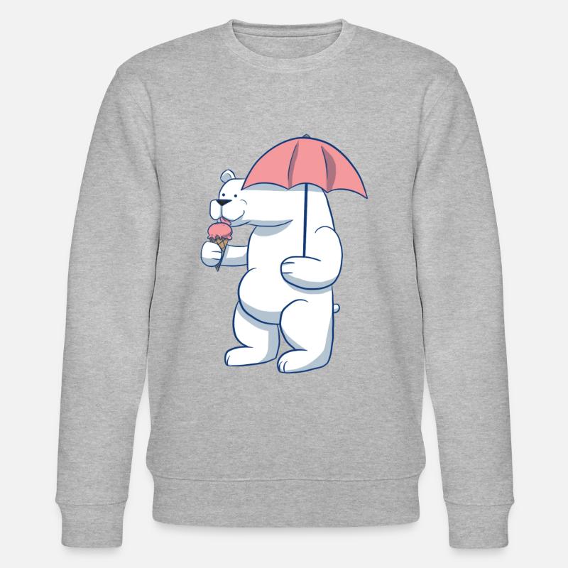 Eisbär Eis Eiscreme - Stanley/Stella Unisex Bio-Sweatshirt CHANGER  - Grau meliert