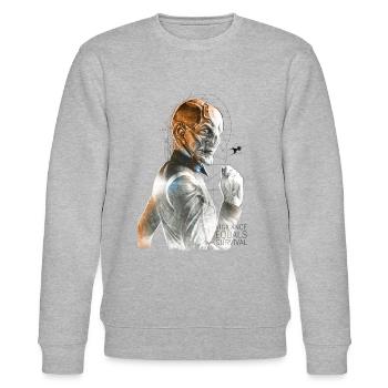 Star Trek Discovery Commander Saru Porträt - Stanley/Stella Unisex Bio-Sweatshirt CHANGER  - Grau meliert - Vorne - Nik (191cm) & Marisol (170cm)