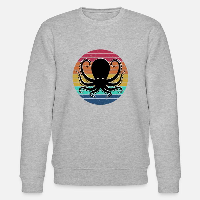 Octopus retro octopus octopus - Stanley/Stella CHANGER Unisex Organic Sweatshirt - heather grey