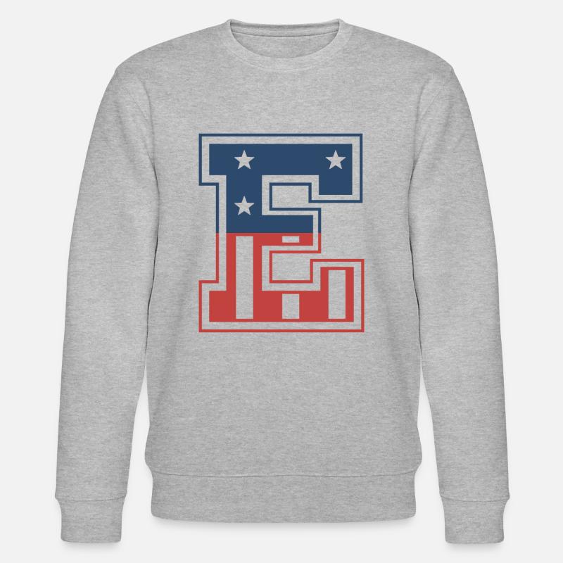 Buchstabe E USA - Stanley/Stella Unisex Bio-Sweatshirt CHANGER  - Grau meliert