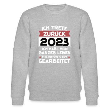 Ich trete zurück 2023 - Stanley/Stella Unisex Bio-Sweatshirt CHANGER  - Grau meliert - Vorne - Nik (191cm) & Marisol (170cm)
