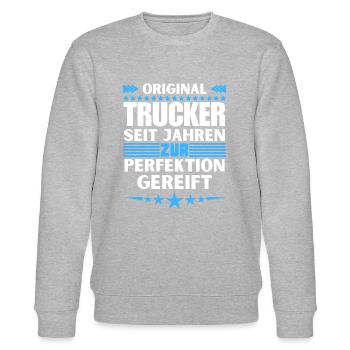Zur Perfektion gereifter Trucker - Stanley/Stella Unisex Bio-Sweatshirt CHANGER  - Grau meliert - Vorne - Nik (191cm) & Marisol (170cm)