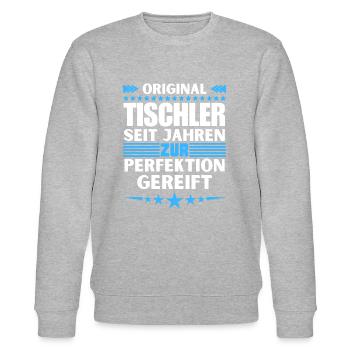 Carpenters matured to perfection - Stanley/Stella CHANGER Unisex Organic Sweatshirt - heather grey - Front - Nik (191cm) & Marisol (170cm)