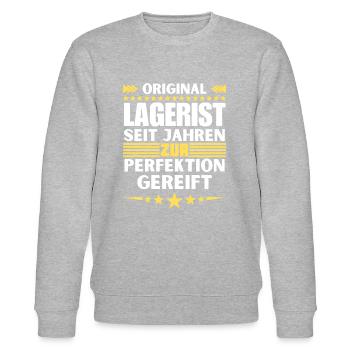 Warehouse clerk matured to perfection - Stanley/Stella CHANGER Unisex Organic Sweatshirt - heather grey - Front - Nik (191cm) & Marisol (170cm)