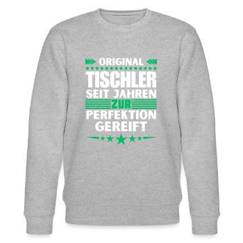 Zur Perfektion gereifter Tischler - Stanley/Stella Unisex Bio-Sweatshirt CHANGER  - Grau meliert - Vorne - Nik (191cm) & Marisol (170cm)