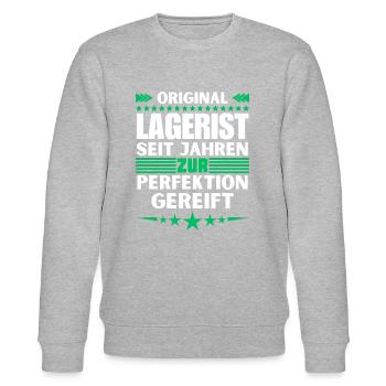Warehouse clerk matured to perfection - Stanley/Stella CHANGER Unisex Organic Sweatshirt - heather grey - Front - Nik (191cm) & Marisol (170cm)