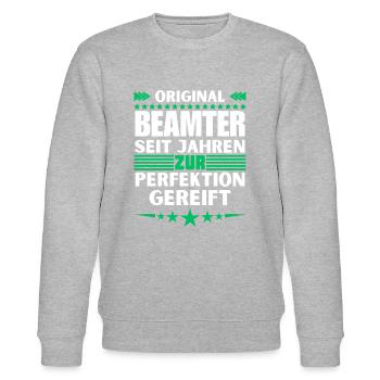 Zur Perfektion gereifter Beamter - Stanley/Stella Unisex Bio-Sweatshirt CHANGER  - Grau meliert - Vorne - Nik (191cm) & Marisol (170cm)