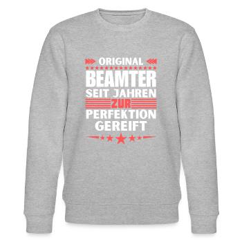 Zur Perfektion gereifter Beamter - Stanley/Stella Unisex Bio-Sweatshirt CHANGER  - Grau meliert - Vorne - Nik (191cm) & Marisol (170cm)