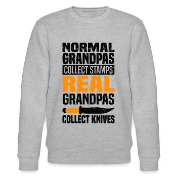 Messersammler - Stanley/Stella Unisex Bio-Sweatshirt CHANGER  - Grau meliert - Vorne - Nik (191cm) & Marisol (170cm)