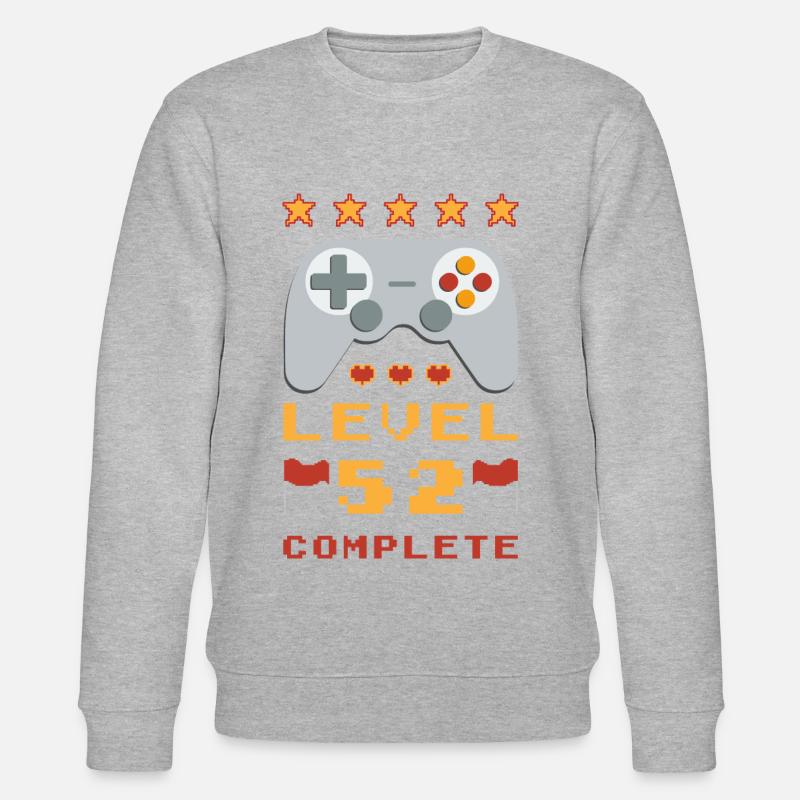 52nd Birthday Level 52 Complete - Stanley/Stella CHANGER Unisex Organic Sweatshirt - heather grey