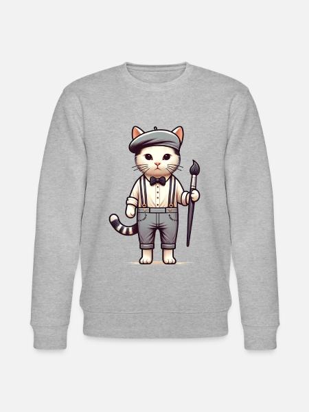 Cute Cat Artist - Stanley/Stella Unisex Bio-Sweatshirt CHANGER - Grau meliert