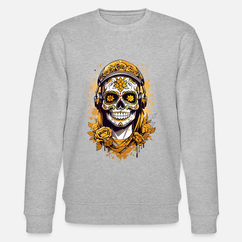Crâne de sucre doré - Sweat bio CHANGER Stanley/Stella Unisexe - gris chiné