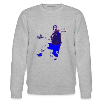 Handball player - Stanley/Stella CHANGER Unisex Organic Sweatshirt - heather grey - Front - Nik (191cm) & Marisol (170cm)