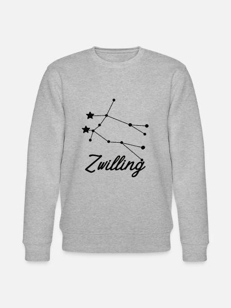 Sternzeichen Zwilling - Tierkreiszeichen - Stanley/Stella Unisex Bio-Sweatshirt CHANGER - Grau meliert
