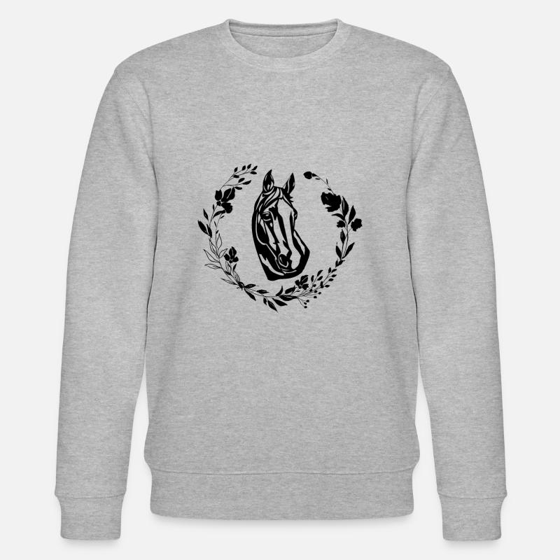 Pferd mit Blumen - Stanley/Stella Unisex Bio-Sweatshirt CHANGER  - Grau meliert